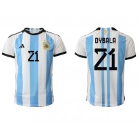 Camisa de time de futebol Argentina Paulo Dybala #21 Replicas 1º Equipamento Mundo 2022 Manga Curta